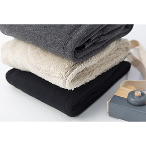 HangNiFang Boys Girls Winter Warm Jogger Pants Fleece Lined Elastic Waist Sweatpants4