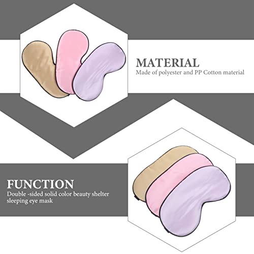 Healeved 3Pcs Máscara De Dormir De Seda Super Macia Para Os Olhos Alça Ajustável Para Viagem Em Casa