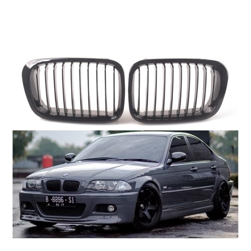 Parrilla frontal negra brillante para coche E46 de 4 puertas modelo 1998 a 2001 2
