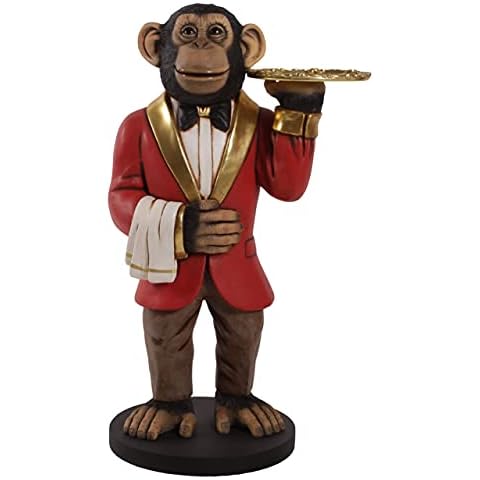 AFD Home 3FT Chadsy Chimpanzee Waiter Butler Statue Display Prop Restaurant Home Bar Cover