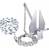 Lebenswuerze Heavy Duty Boat Anchor Kit with Anchor Chain, Shackle and Anchor Rope, 10 lb Danforth Anchor,Boat Anchor for Pontoons, Dinghies, Fishing Boats, Bass Boats, Sport Boats, Sport Yachts
