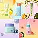 QUIYUM Fruit Skincare for Teens, 5 Daily Routine Beauty Skin Care Sets - Exfoliating, Smooth, Clean, Oil Control, Firm, Hydrating, Glow Up, Facial Skincare Gift Set for Girls Women, for All Skin Types