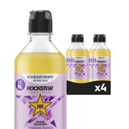 Sodastream drink mix Rockstar Energy Tropical Guava ohne Zucker – zuckerfreier Sirup für gesprudeltes & stilles Wasser, 4er Pack (4 x 440 ml), ergibt bis zu 9L Fertiggetränk 1