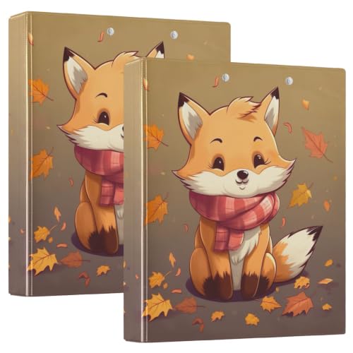 Classeur anneaux en D motif renard avec poches intérieures de rangement