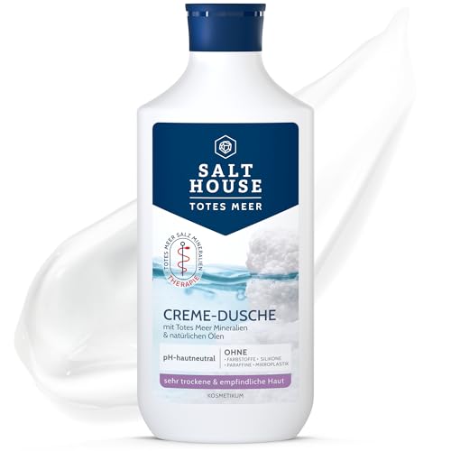Salthouse Totes Meer Therapie Creme-Dusche, mit Aloe Vera & Mandelöl, für sehr trockene Haut und Spannungsgefühle, 250ml
