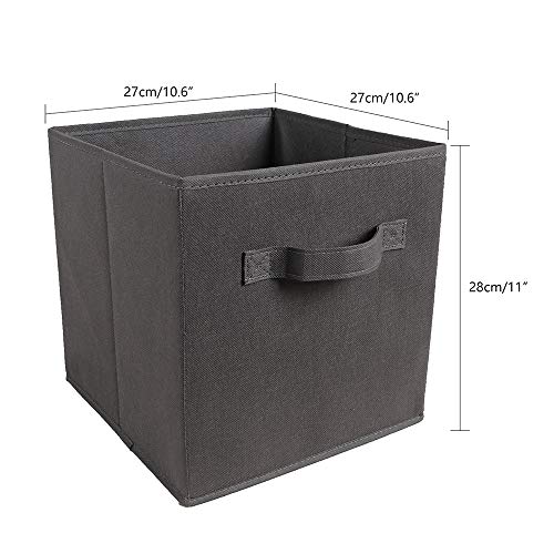 BonChoice Foldable Storage Cubes Boxes with Handle for Home Organization, Fabric Wardrobe Storage Box Organizer Basket Bins for Clothes Toys Towels, Collapsible&Durable (2, Dark Grey) - Image 5