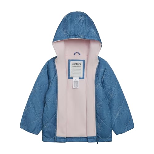 Carter's Girls' Daisy Diamond Quilted Midweight Jacket with Fleece Lining2