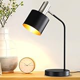 【Ergonomische Justagemöglichkeiten】 Der Leuchterkopf kann um 90° nach oben und unten sowie um 350° nach links und rechts gedreht werden. Schreibtischlampe kinder ermöglicht eine individuelle Beleuchtung nach Bedarf. Tischlampe schwarz geeignet für Schlafzimmer, Schreibtische, Wohnzimmer und Büros.