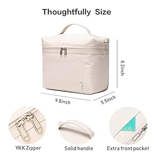 NOL Natural Organic Lifestyle Insulated Lunch Bags for Women Cooler Bag Lightweight Nylon Waterproof Lunch Box For Work(Medium, Cream NOL Natural Organic Lifestyle Insulated Lunch Bags for Women Cooler Bag Lightweight Nylon Waterproof Lunch Box For WorkMedium Cream