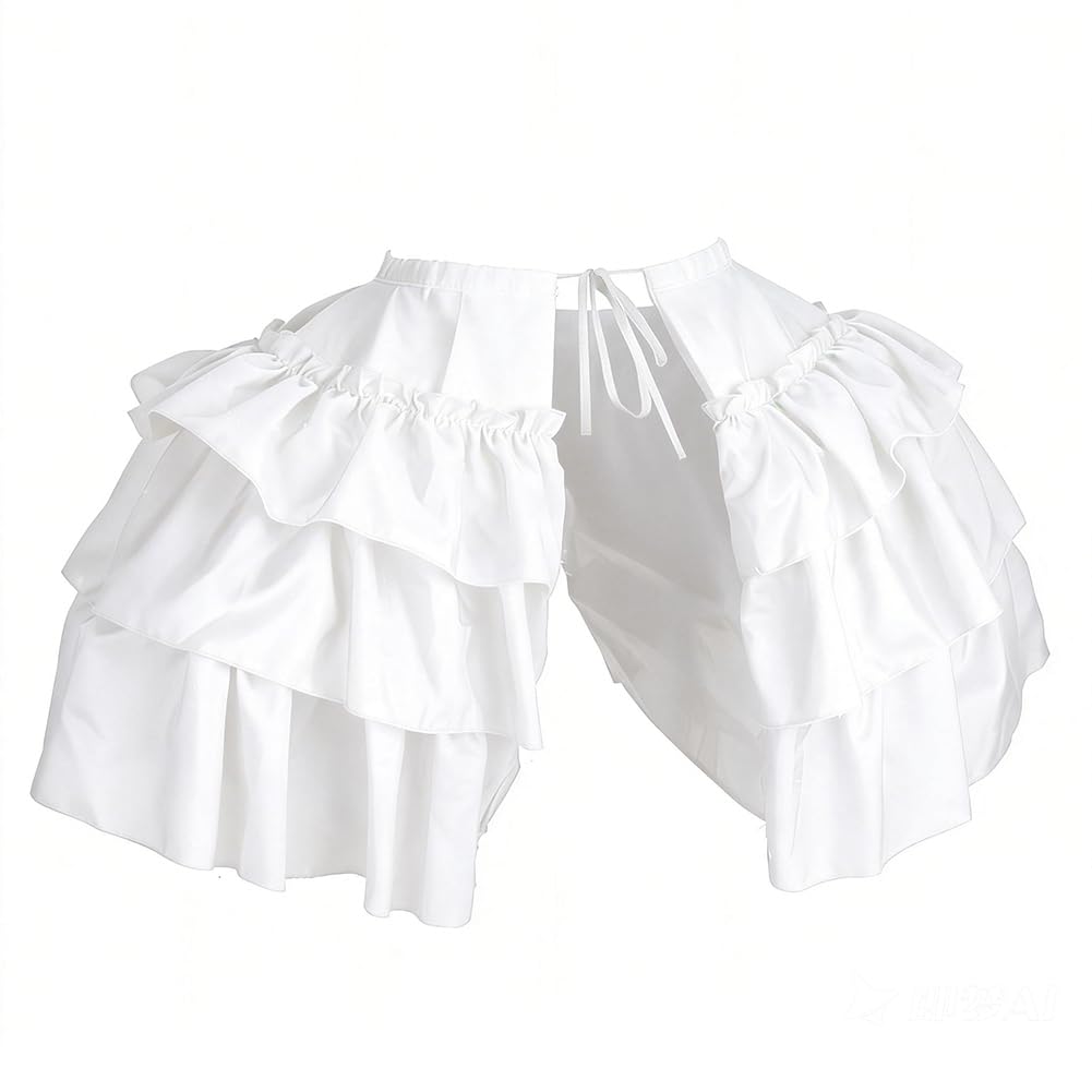 FINGERINSPIRE Sottogonna a Cerchio Vittoriana da 152cm Sottogonna a Balze Doppie da 50cm di Larghezza per Costumi Teatrali, Abiti da Ballo in Stile Rococò Crinolina in Poliestere