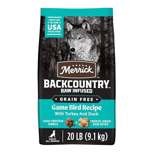 Merrick-Backcountry-Grain-Free-Dry-Adult-Dog-Food-Kibble-With-Freeze-Dried-Raw-Pieces-Game-Bird-Recipe-200-lb-Bag Merrick Backcountry Grain Free Dry Adult Dog Food Kibble With Freeze Dried Raw Pieces Game Bird Recipe 200 lb Bag