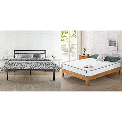 Zinus Mia Modern Studio 35,5 cm Rete del letto in metallo 1500H, Base del materasso & 20,3 cm Materasso in schiuma e molle con rivestimento trapuntato in fibra