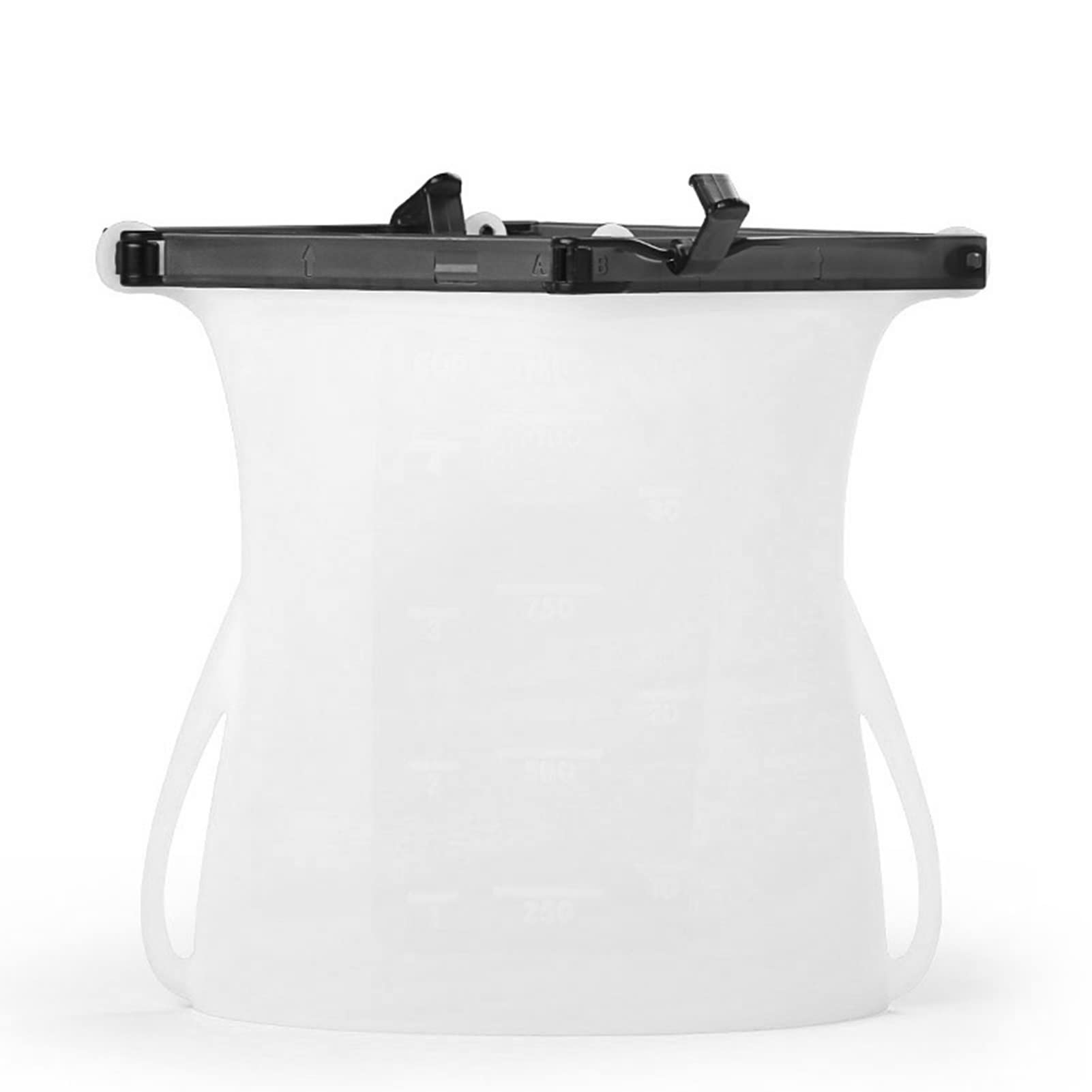 Wiederverwendbare Lebensmittel-Aufbewahrungstasche aus Silikon, Stand-Up-Lebensmittel-Aufbewahrungsbehälter aus Silikon, Gefrierschrank, Ofen, Mikrowelle, Spülmaschine, auslaufsicher ( Color : White ,