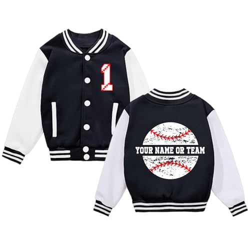 Custom Kids Varsity Jacket Customized Birthday Baseball Jacket Custom Outerwear Personalized Coat for Boys