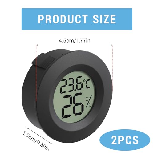 Xdealcozyxc 2 Pcs Humidity Meter Reptile Accessories, Vivarium Hygrometer Sensor for Tortoise Bearded Dragon - Image 2