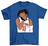 Generic Jalen Brunson 3 Point Celebration New York Sports T-Shirt (US, Alpha, X-Large, Regular, Regular, Royal Blue)