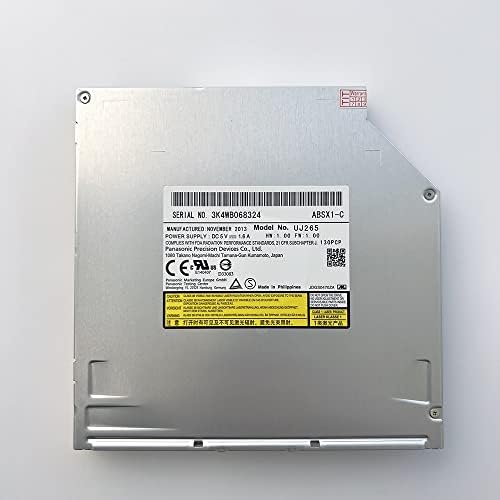 UJ-265 UJ265 3D Slim 12.7mm SATA Slot-in Internal Blu-ray Burner Dual Layer Bluray Writer BD-RE Burner Drive Supports 100GB for Dell Alienware M15x HP Elitebook Laptop (NO Bezel)