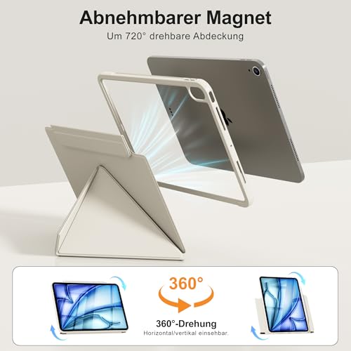Étui magnétique iPad protégeant le stylet avec rabat blanc intelligent - 6