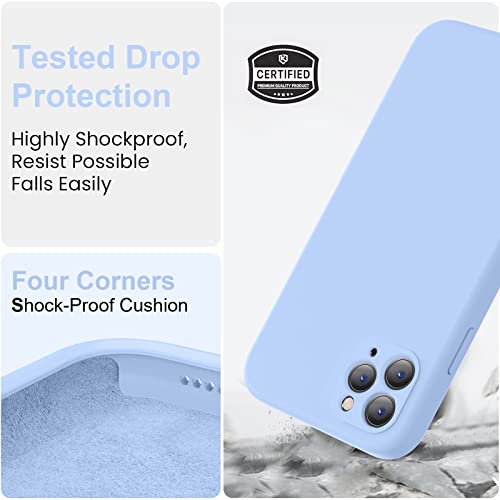Vooii Compatible With Iphone 11 Pro Max Case, Upgraded Liquid Silicone With [Square Edges] [Camera Protection] [Soft Anti-Scratch Microfiber Lining] Phone Case For Iphone 11 Pro Max - Light Blue #TOP4