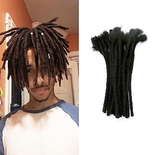 100% Human Hair Dreadlock Extensions Full Handmade Loc Extensions Human Hair Permanent Dread Extensions Can Be Dyed and Bleached for Women and Men (8 Inch, 30 Strands)