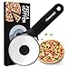 FENGYUEY Pizzaschneider [Original] - Pizzaroller Edelstahl, Pizzarad Profi, Pizza Cutter | Rutschfester Silikongriff, Klinge mit Schutzh&uuml;lle, Sp&uuml;lmaschinenfest | Schwarz