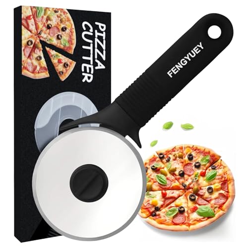 FENGYUEY Pizzaschneider [Original] - Pizzaroller Edelstahl, Pizzarad Profi, Pizza Cutter |...