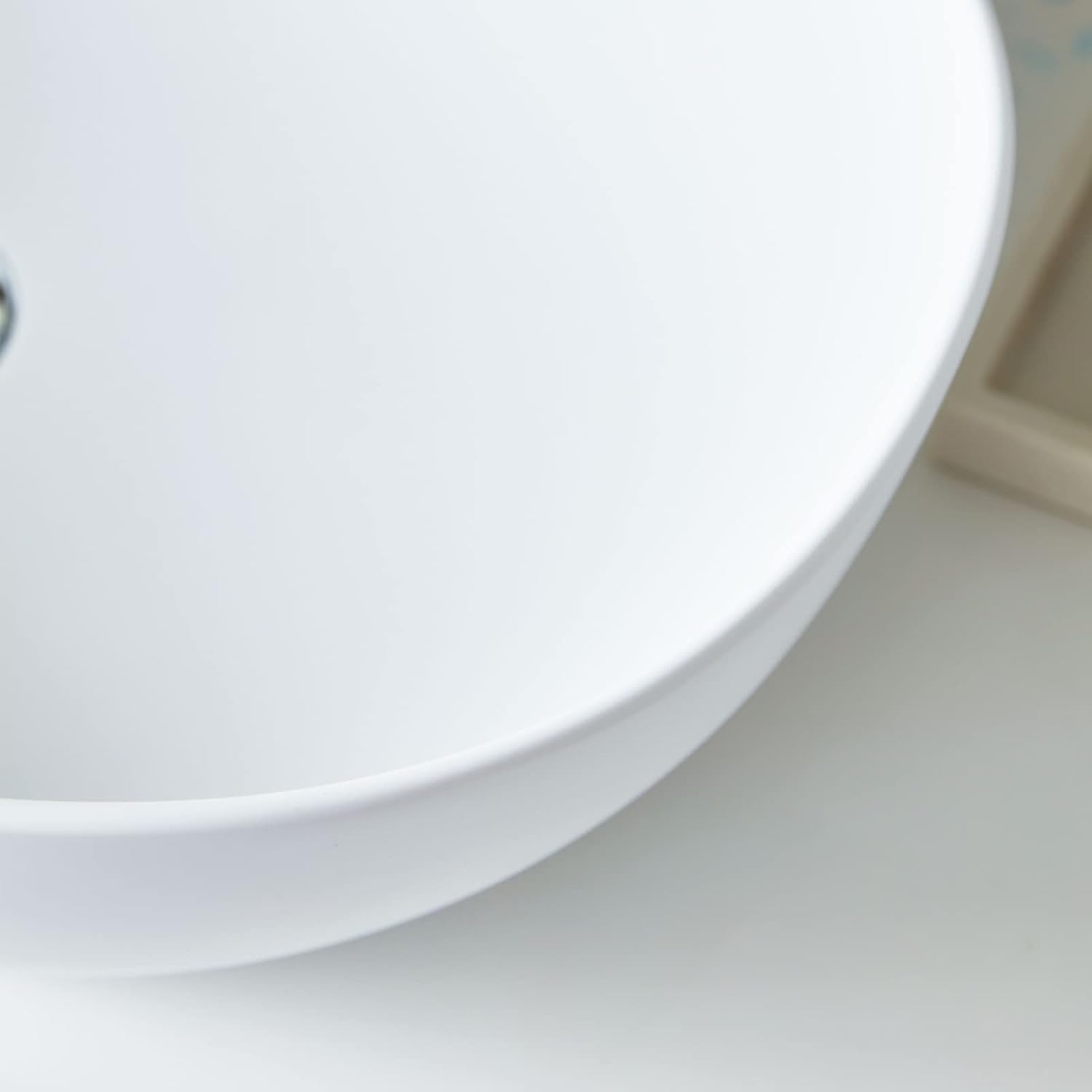 Cpingao Oval Bathroom Vessel Sink, White Stone Resin Vessel Sink 22'' x 15'' Countertop, Modern Vanity Sink Bowl Basin with Pop-up Drain, 2262-white