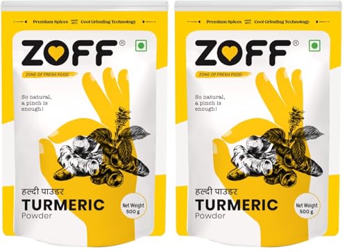 Image of Zoff Turmeric Powder - Haldi Powder - Rich in Curcumin, Antioxidant & Anti-inflammatory Benefits - Net Weight 500 g (Pack of 2)