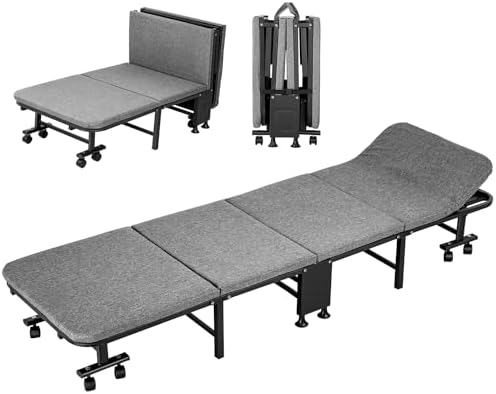 Amazon｜折り畳みベッド おりたたみベッド 四つ折り コンパクト 簡易  