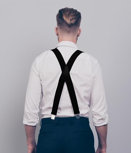 Image of Dibi Suspenders for Men - Adjustable X Back Mens Suspenders with 4 Heavy Duty Strong Clips