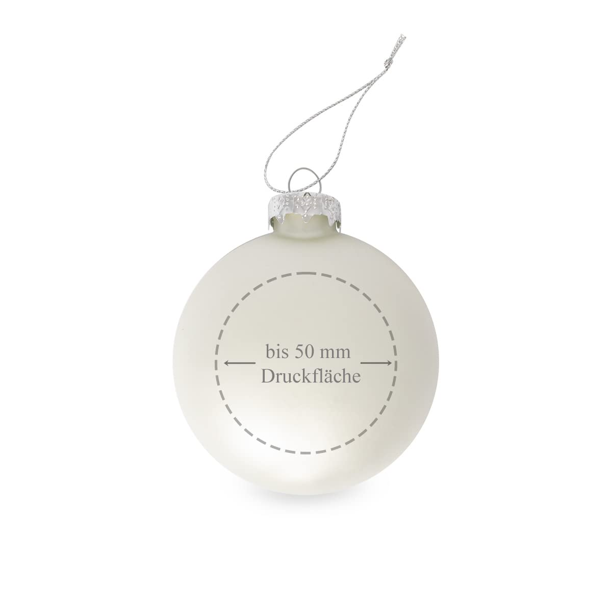 GE24 Weihnachtskugel individuell mit ihrem Text oder Foto - Ø 9cm aus Glas - Christbaumkugel mit Digitaldruck (Seidenmatt) (Silber, 6)