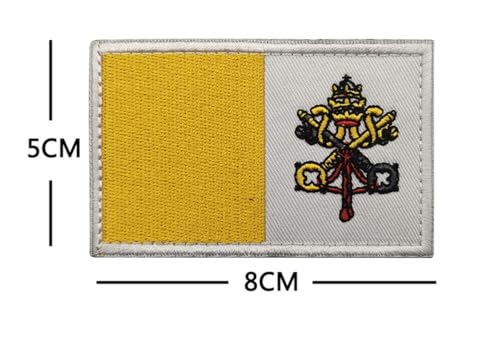 Patch do brasão da Cidade do Vaticano - Patch tático bordado, com mochila, chapéu, jaqueta, gancho e