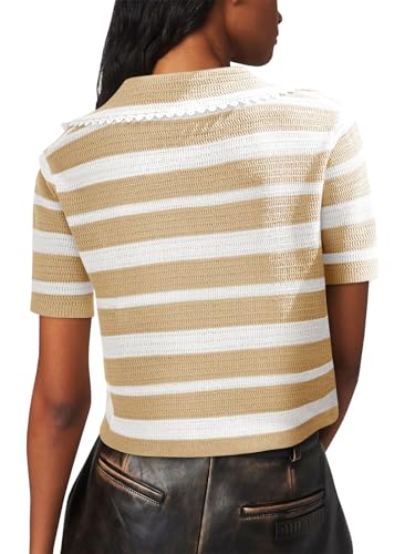 Image of Saodimallsu Women's Short Sleeve V Neck Collared Polo Shirt