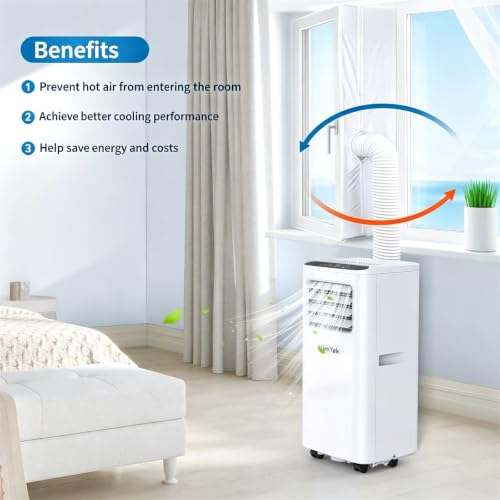 Sellado de ventanas para aire acondicionado con doble cremallera de poliéster resistente 4