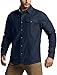 CQR Men's 100% All Cotton Button Down Flannel Shirts, Long Sleeve Brushed Warm Soft Casual Outdoor Plaid Shirt, Corduroy Midnight Navy, Large