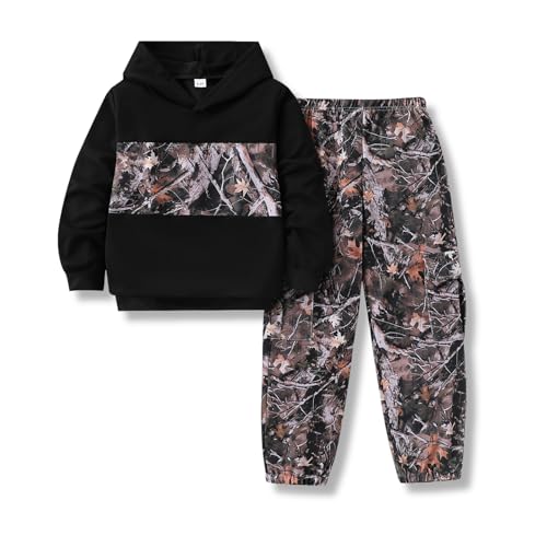 Image of 5-12 Years Boys Clothing Set Camo Hoodie & Cargo Pants Outfits Set 2025 Fashion Clothing