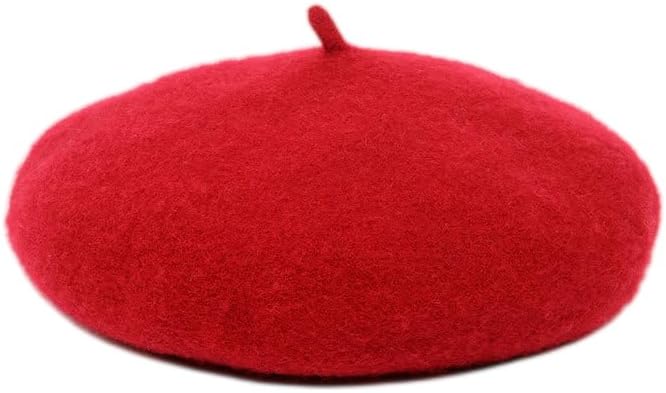 Kids French Beret Cap Wool-Blend - Classic Warm Wool Felt Berets Hat for Young Girls 3-7 Years