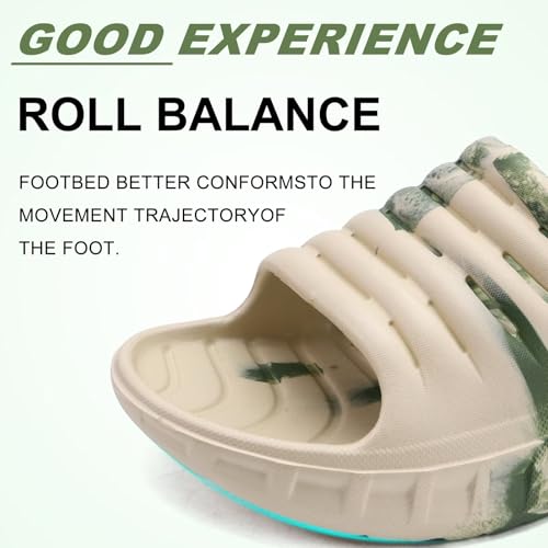 Image of KuaiLu Mens Recovery Sandals Orthotic Arch Support Open Toe Sport Slides Thick Cushion Orthopedic Plantar Fasciitis Slip On Wide Width Summer Pool Beach Waterproof