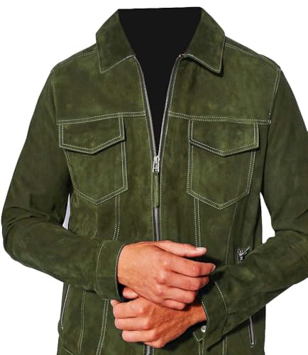 Mens Suede Leather Trucker Jacket Western Style Cowboy Leather Suede Jacket Trucker Suede Jacket For Mens4