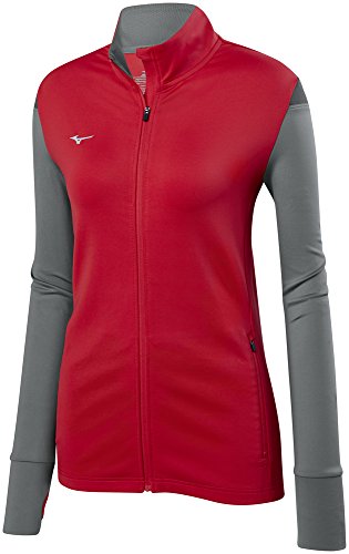 Mizuno Horizon Full Zip Volleyball Jacket Red/Grey/Charcoal