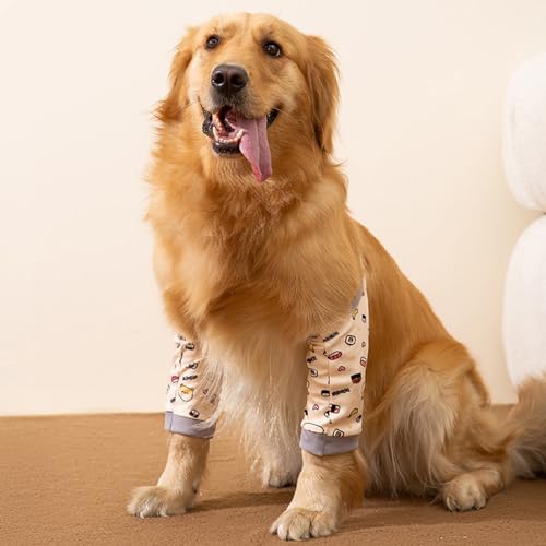 DKDDSSS Recovery Sleeve Hund, Ellenbogenbandage Hund, Ellbogenschoner für Hunde, Hund Chirurgie Erholung Recovery Sleeve für Vorderbeine, Kniebandage Arthrose für Hunde (Gelb, XXL)