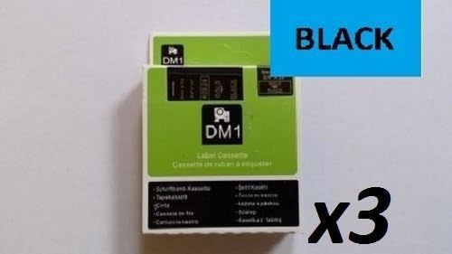 3X Compatible DYMO D1 Series Standard Labelling Tapes. 6mm X 7m - Black ON Blue 43616