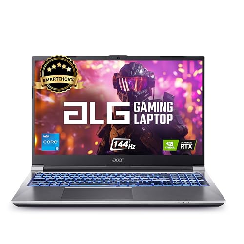 Acer SmartChoice ALG, 13th Gen Intel Core i5-13420H, NVIDIA GeForce RTX 3050-6GB DDR6, 16GB RAM, 512GB SSD, FHD 15.6'/39.62 cm, 144Hz, Windows 11 Home, Steel Gray, 1.99 KG, AL15G-53,Gaming Laptop