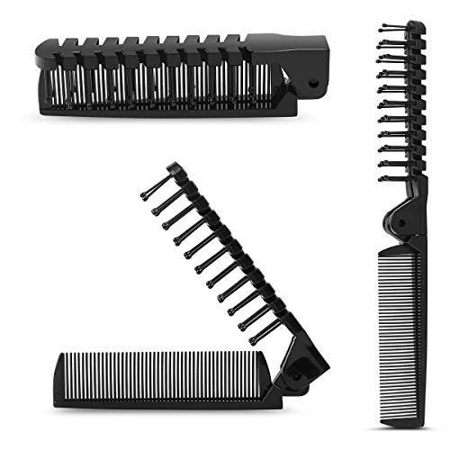 Sosoon Portable Travel Folding Hair Brush Compact Pocket Hair Comb Double Headed Anti-static hairbrush