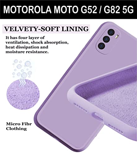 Image of A rtistque Liquid TPU Silicone Matte Shockproof Flexible with Camera Protection Soft Back Cover Case for Motorola Moto G52 / G82 5G - Purple