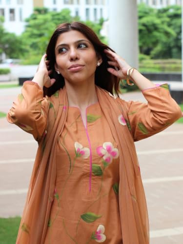Image of ANNI Designer Viscose Printed Kurta for Women | Kurti Set Woman | Kurta with Pant & Dupatta | Straight Ethnic Suit | Indian Outfit Ladies Dress Stylish Traditional Clothing Office Party Fashion Look