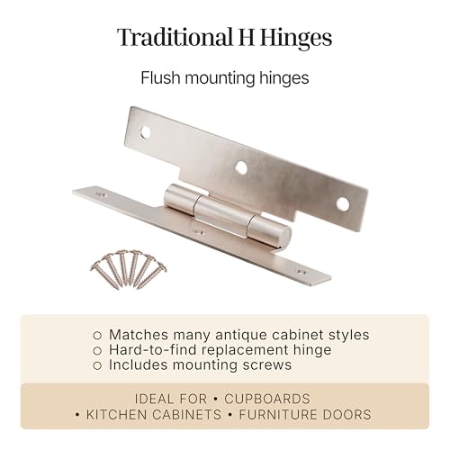 Charnières en nickel satiné H14-H530-3-SN-PR à pivotement fluide pour portes de placard - 4