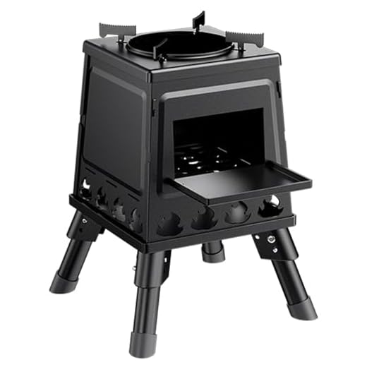 Fogones de Hierro Fundido para Cocina de Leña Estufa Portátil al Aire Libre Estufa de Leña Plegable para Acampar para Calentar y Cocinar