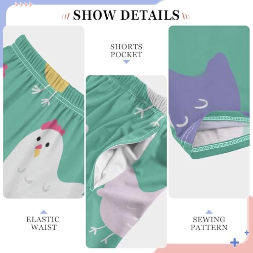 ZZXXB Chickens Boys Long Pants Soft Trousers Elastic Waist Kids Lounge Bottoms with Pockets S-XL4