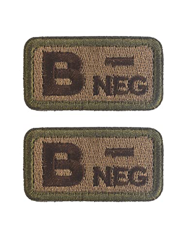 Tom Wolfe - Muerte for U-he Repro 6 2 PCS AliPlus Blood Type Patches B- Negative NEG Patches Embroidered Tactical Morale Patch Hook and Loop(B-)